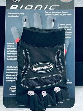 Bionica Fingerless Gloves in Black with Red Size Mark